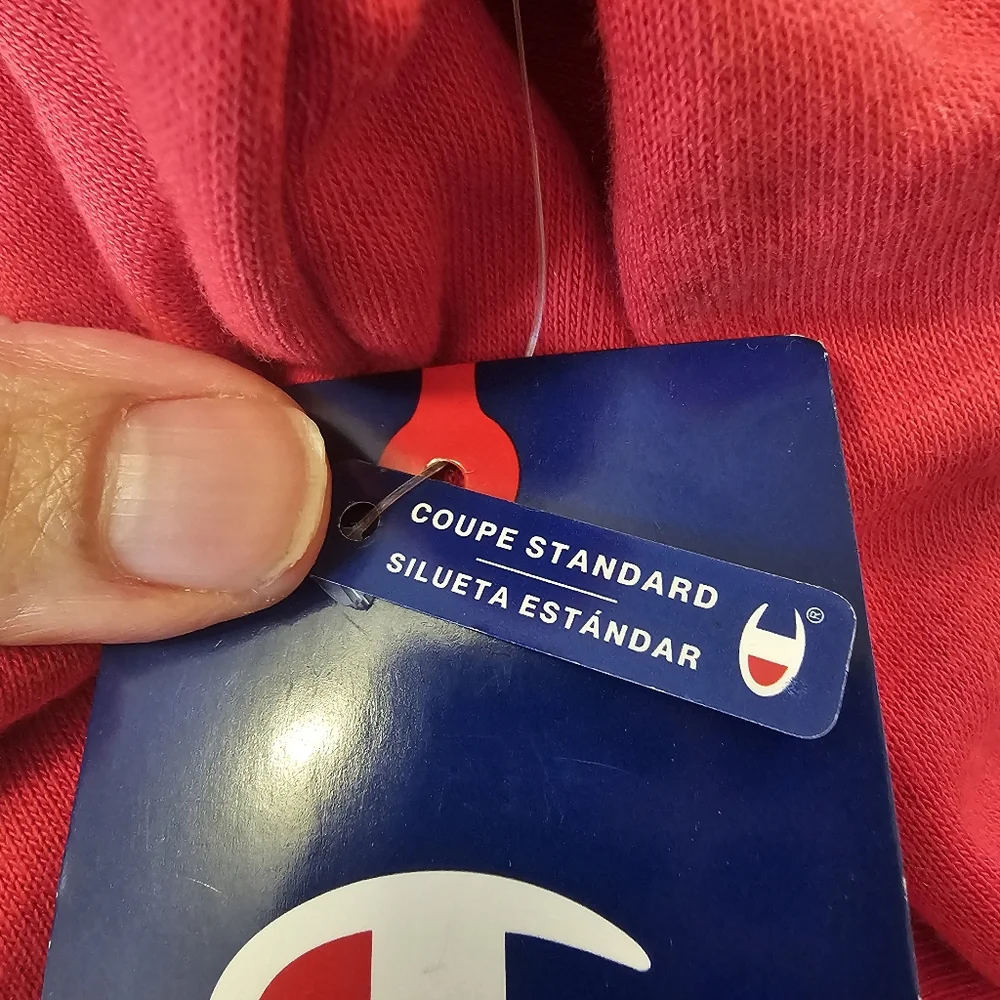 Red Champion Women's C Banner Standard Pullover Hoodie - Picture 8 of 12